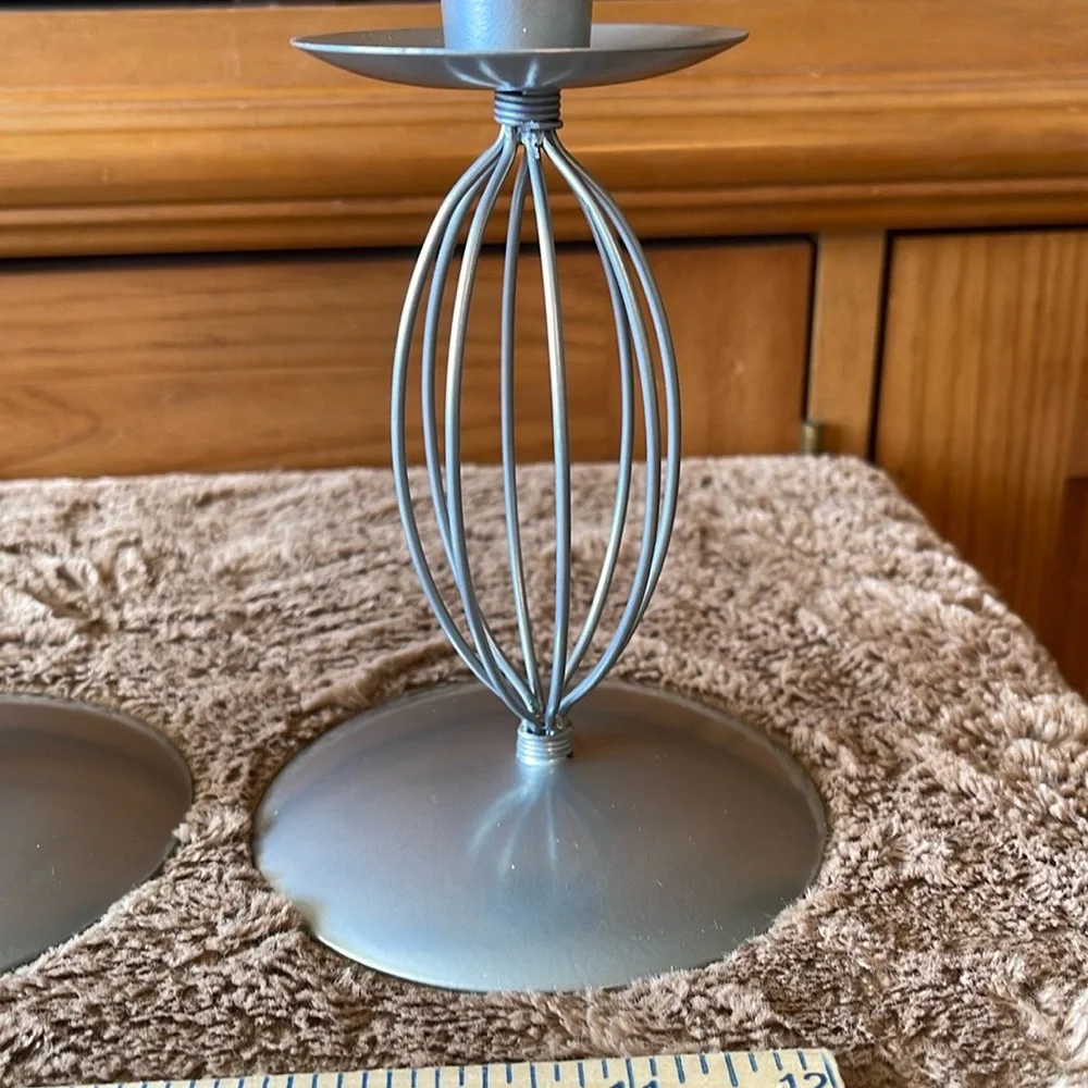 IKEA Elegant Silver 3 Candle Holder Set